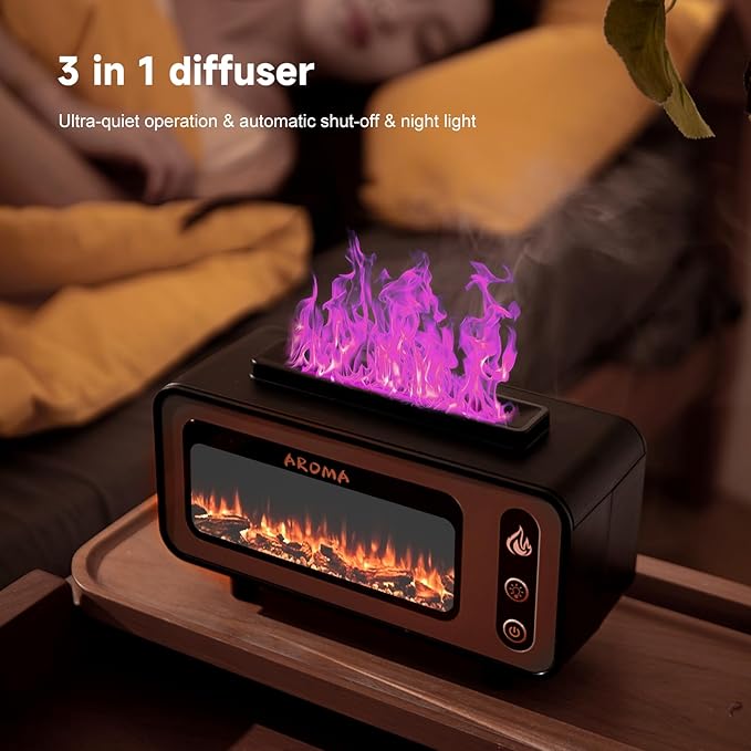 e-hooy Vintage Fireplace Aroma Diffuser (Woodgrain)