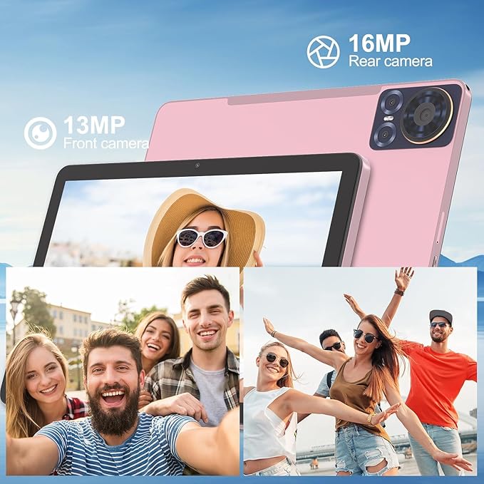 CM8300 Plus 10.1 Inches Tablet,Android 14 Tab,5G Tablet Dual SIM 8GB RAM 1TB ROM,10000mAh Battery With Bluetooth Keyboard,Mouse and Speaker (Pink)