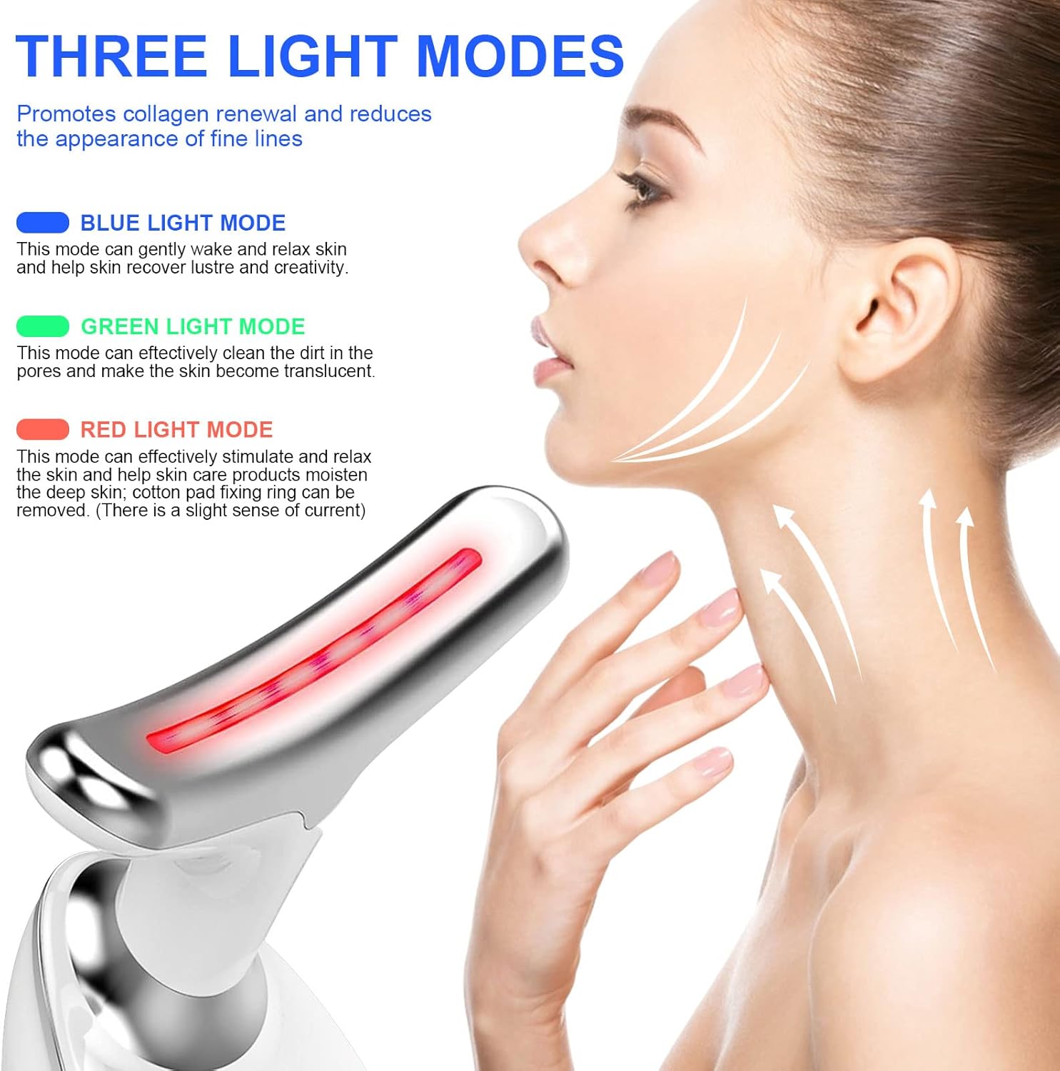 Skin Rejuvenation Beauty Device for Face and Neck, 3-in-1 Firming Wrinkle Removal Facial Massager for Skin Care,Tightening,Smooth