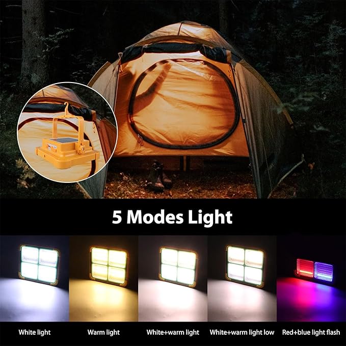 Portable LED Solar Work Light 100W – 10,000LM Rechargeable