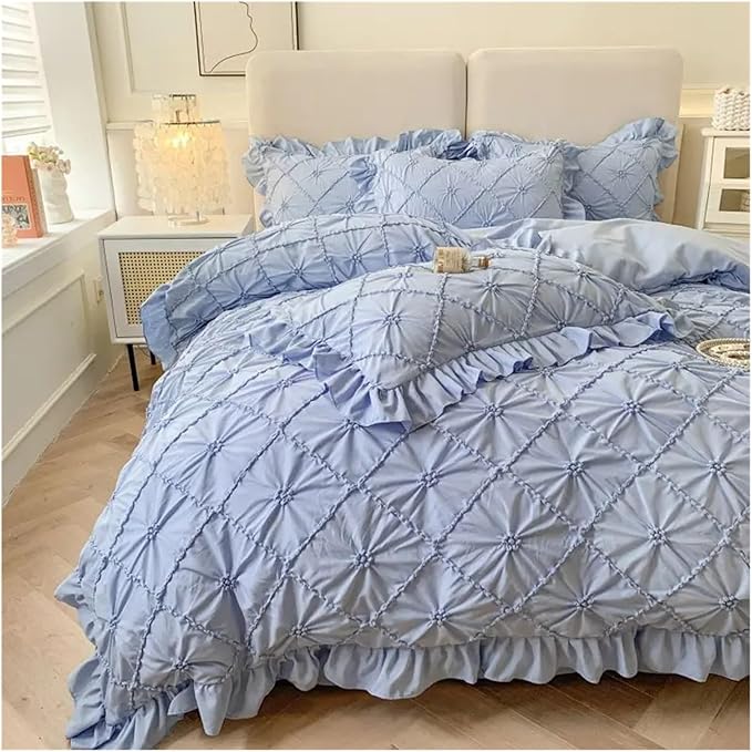 Luxury 6-Piece Bedding Set | 100% Premium Cotton – Sky Blue