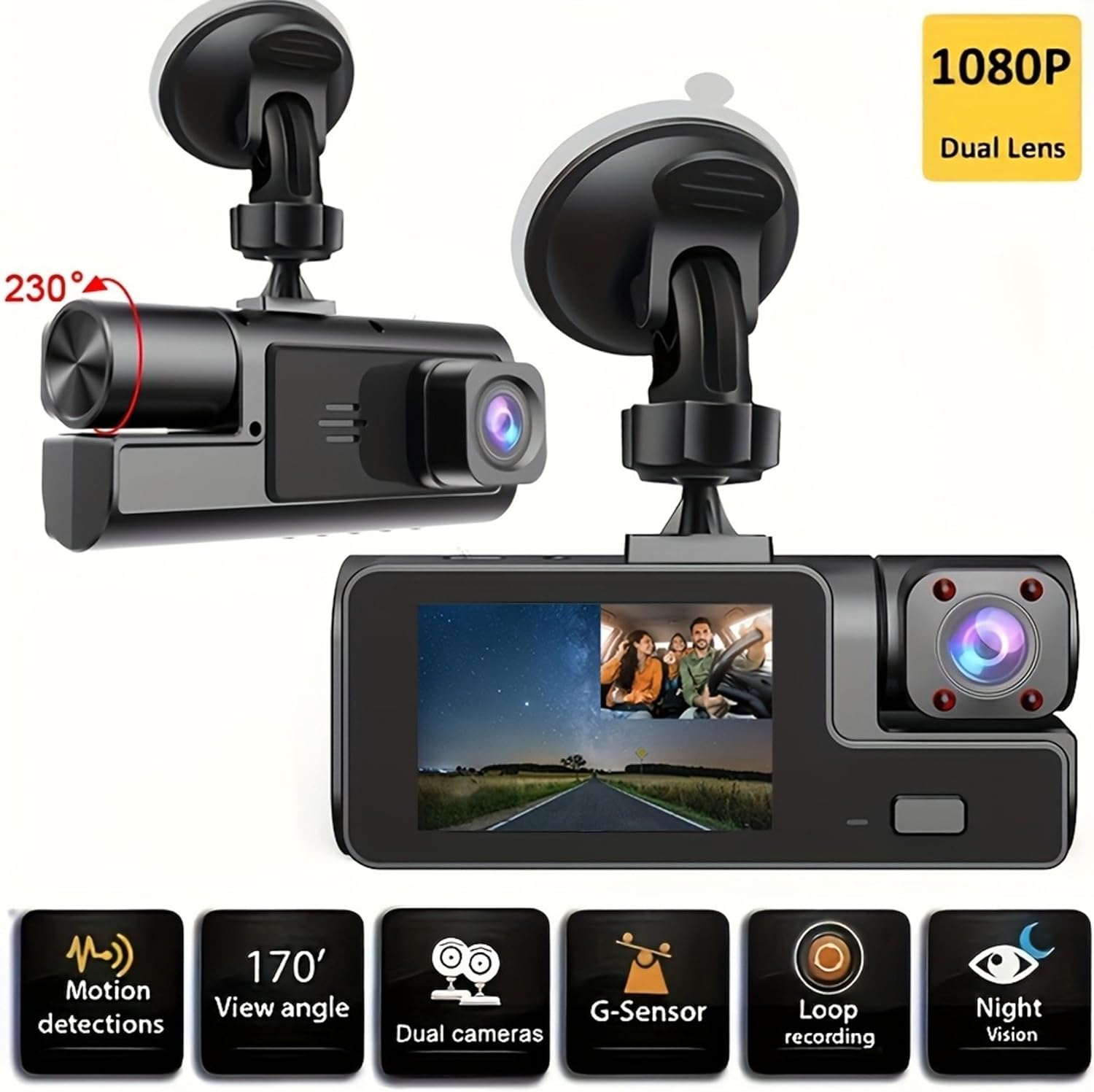Black Box Super HD 1296P Car Dash Camera – G-Sensor, Parking Mode, Loop Recording