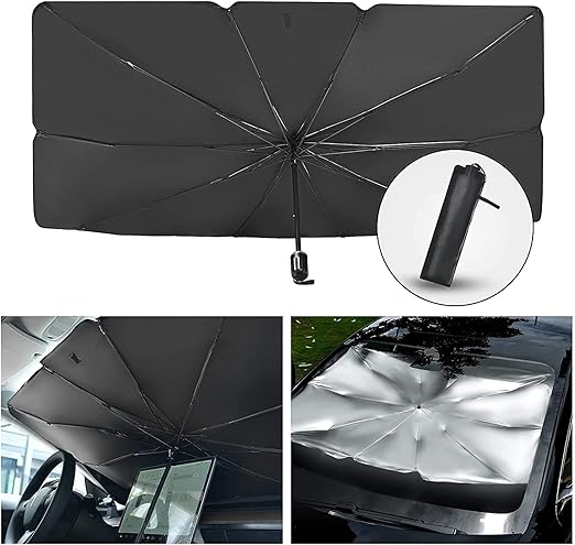 Set of 2 Windshield Umbrella Sunshades – UV Protection for Cars & SUVs