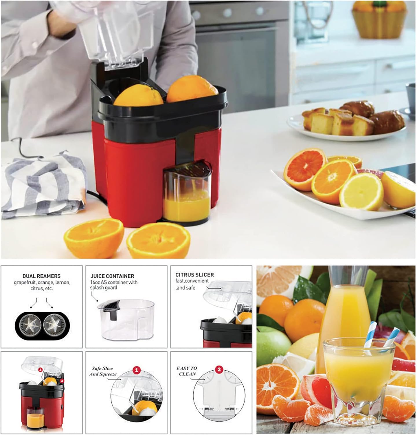 Professional Juicer Extractor – Anti-Drip Juice Press with Efficient Extraction & Easy Clean Design