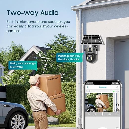 Premium V380 Pro Solar Camera – IP66, Dual Screen, 6MP