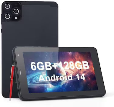 CM516 7 Inch IPS Display Tablet With 6GB RAM 128GB ROM Android 14 5G LTE, Sim Supported(Black)