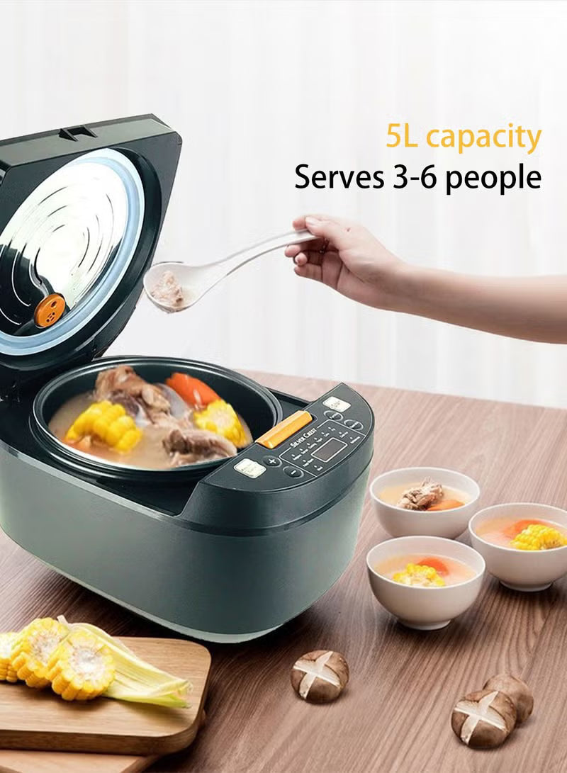 Programmable Electric Rice Cooker 5 L – Multi-Function Cooker for Perfect Rice & Meals