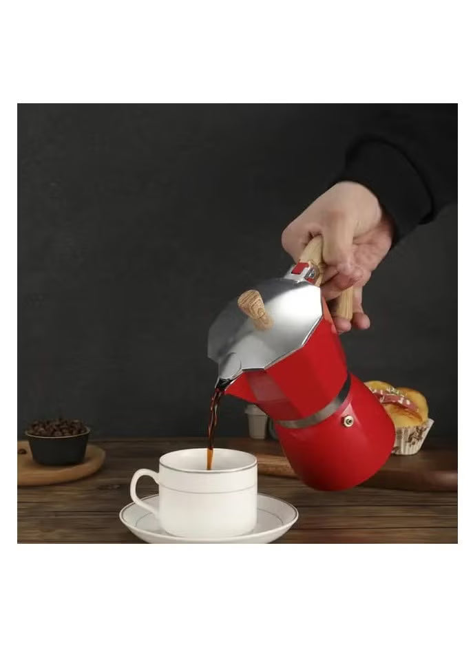 Classic Stovetop Espresso Maker Espresso Cup Moka Pot Red