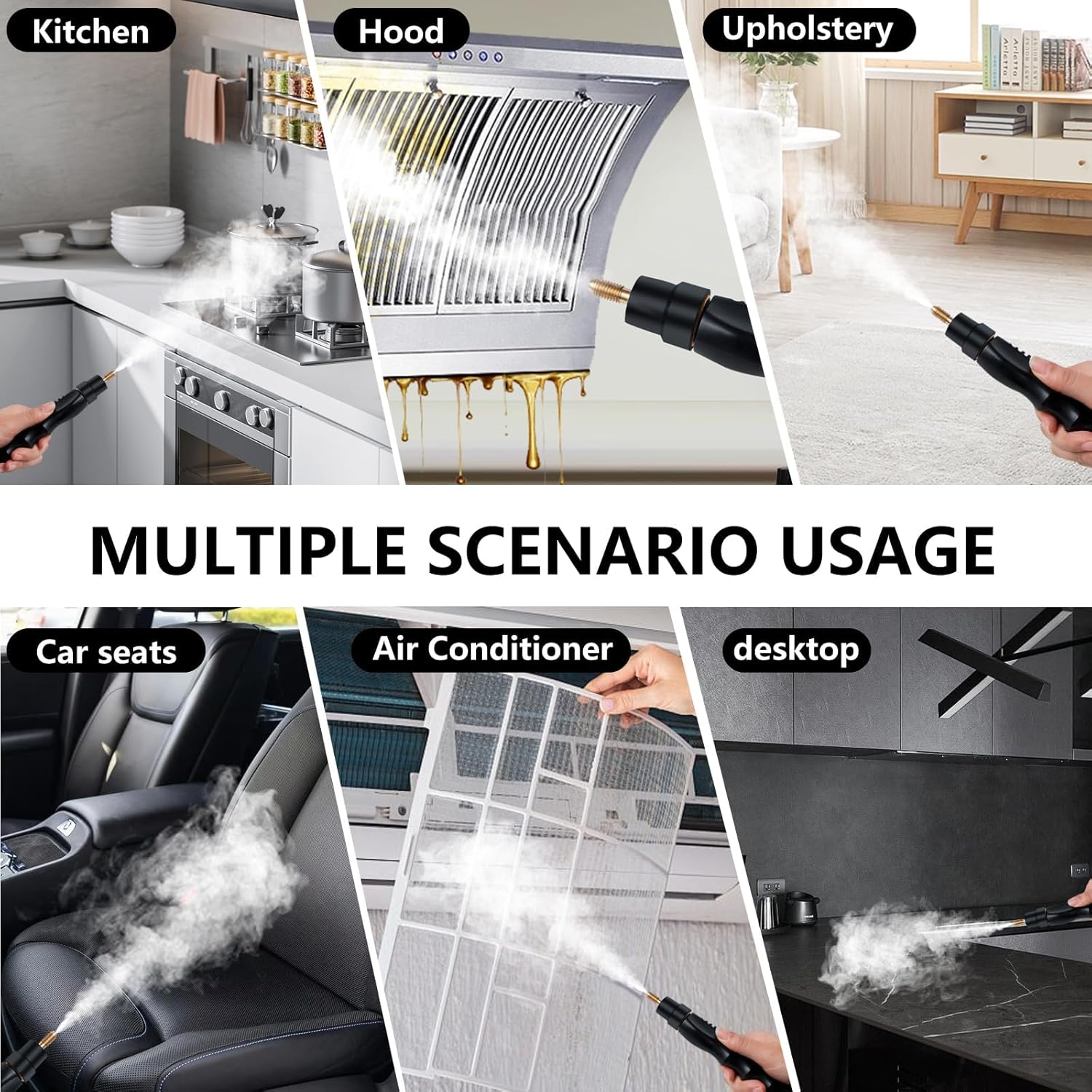 Steam Cleaner - Handheld High-Pressure Portable Cleaner – Multi-Surface Furniture & Home Detailing Tool