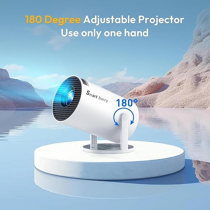 Portable 4K 1080P Mini Projector – WiFi, Bluetooth & Android OS with 8000+ Apps