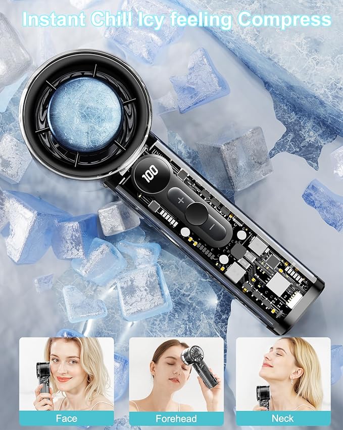 High Speed Handheld Fan – 14000RPM with Ice Cool Tech