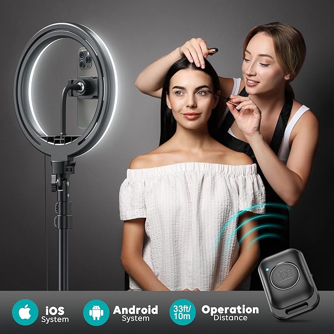 Selfie Ring Light with Tripod Stand – 72'' & Phone Holder