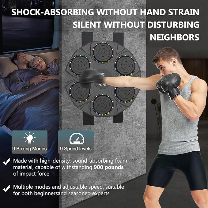 Electronic Music Boxing Wall Target – Smart Bluetooth Pads + Free Gloves