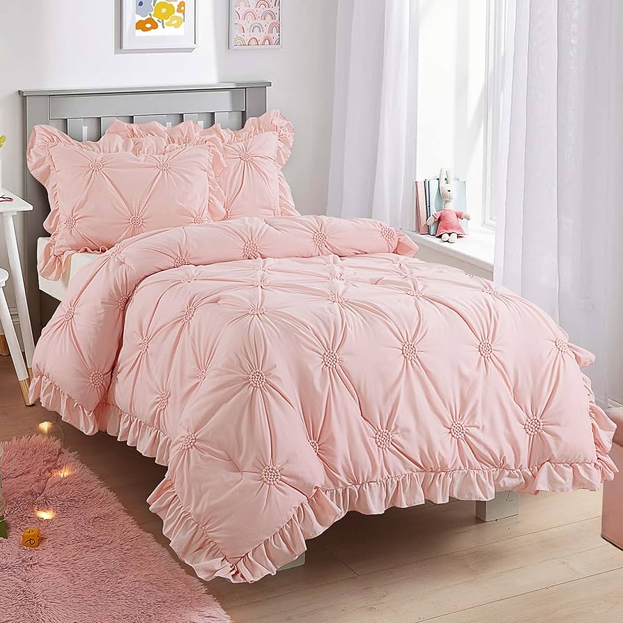 Luxury 6-Piece Bedding Set | 100% Premium Cotton – Peach Pink
