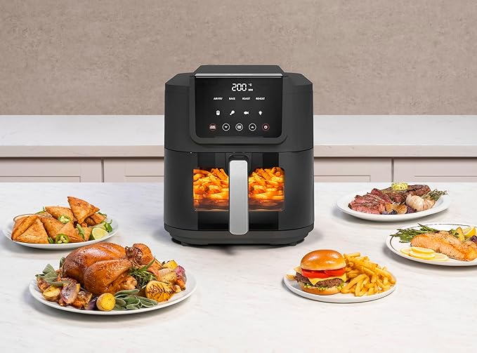 Nutricook Slim Air Fryer – 5 Presets + Clear Window