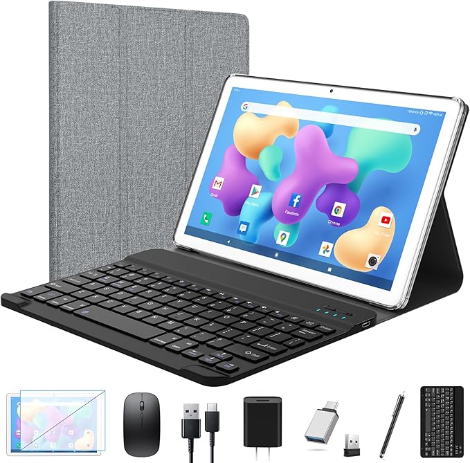 2025 Android Tablet 9-Inch – 8GB+128GB, 5G SIM and  WiFi, Dual Camera, Keyboard & Mouse