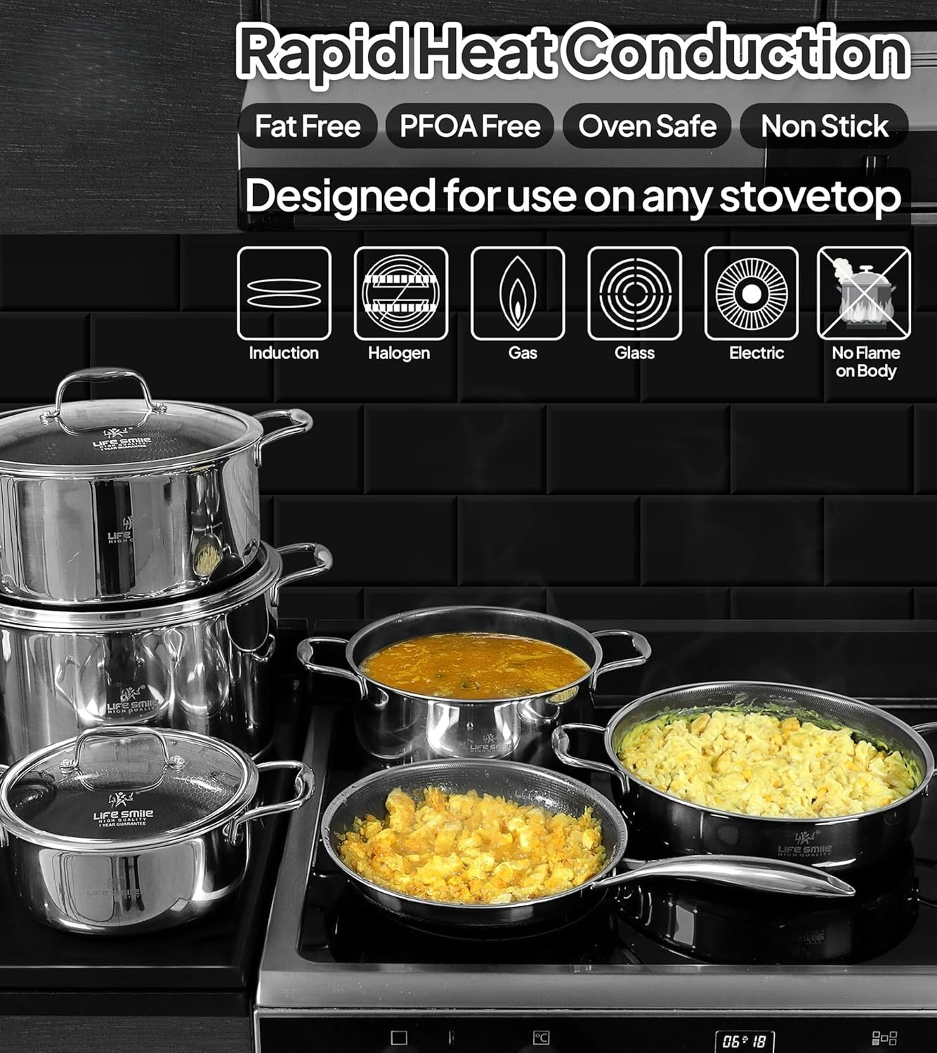 12-Piece Kitchen Cookware Set – Durable Non-Stick & Easy Clean
