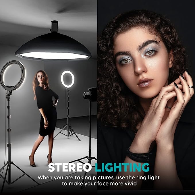 Selfie Ring Light with Tripod Stand – 72'' & Phone Holder