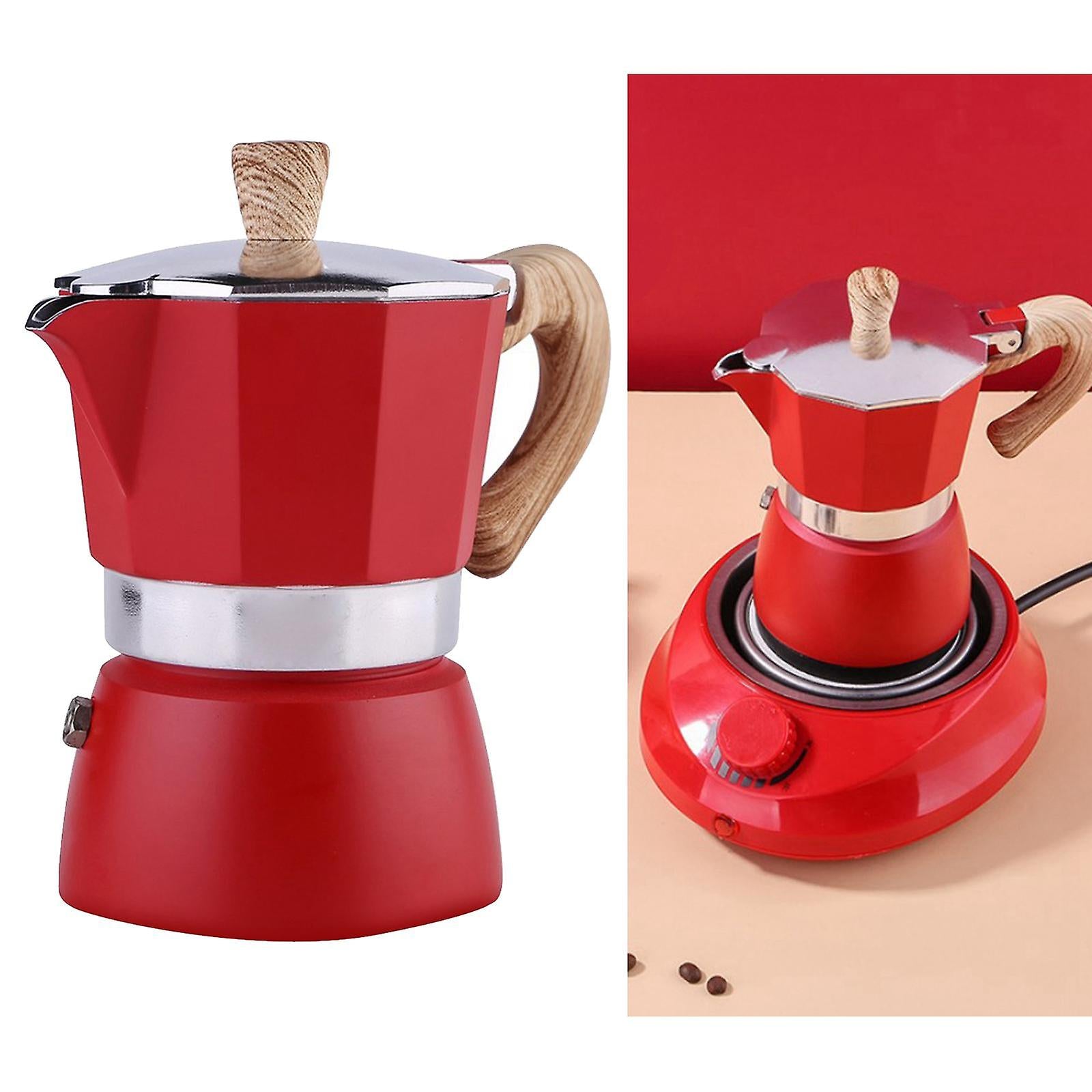 Classic Stovetop Espresso Maker Espresso Cup Moka Pot Red