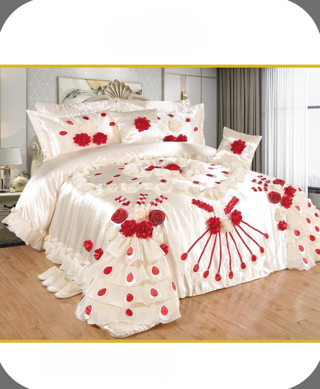 Royal Wedding Comforter Box – 16 PCS – White & Red