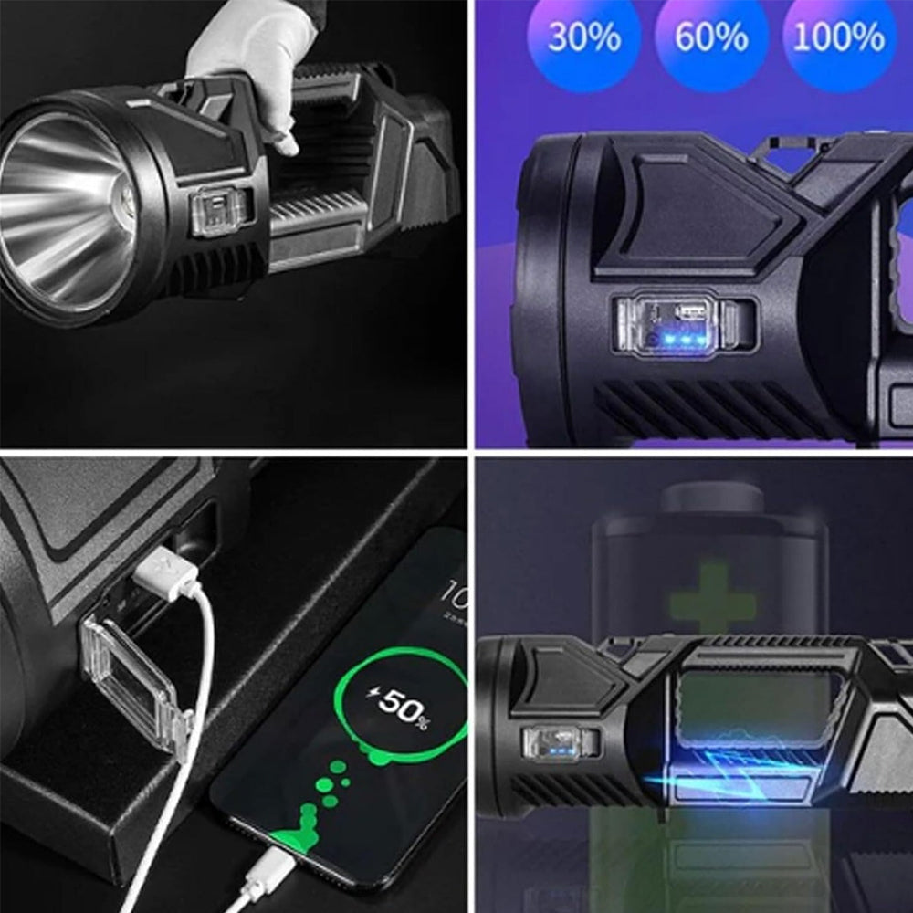 Camping Searchlight LED - Super Bright LED Flashlight Handheld Flashlight Searchlight High Lumens