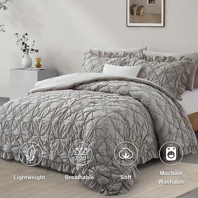 Luxury   6-Piece Bedding Set | 100% Premium Cotton – Light Grey