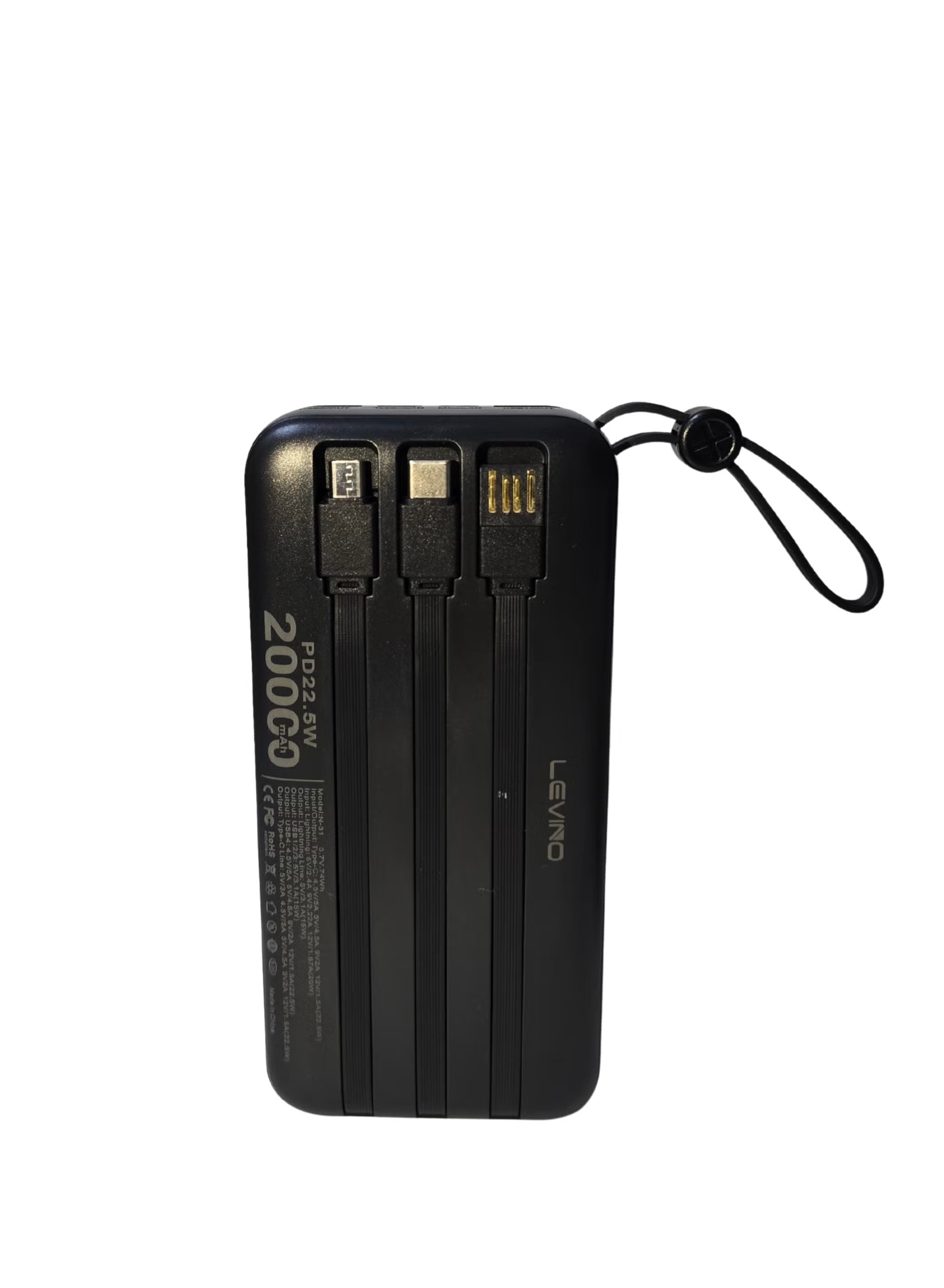 Power Bank 20,000mAh – 22.5W Fast Charge, 4 USB + 2 Type-C, Digital Display