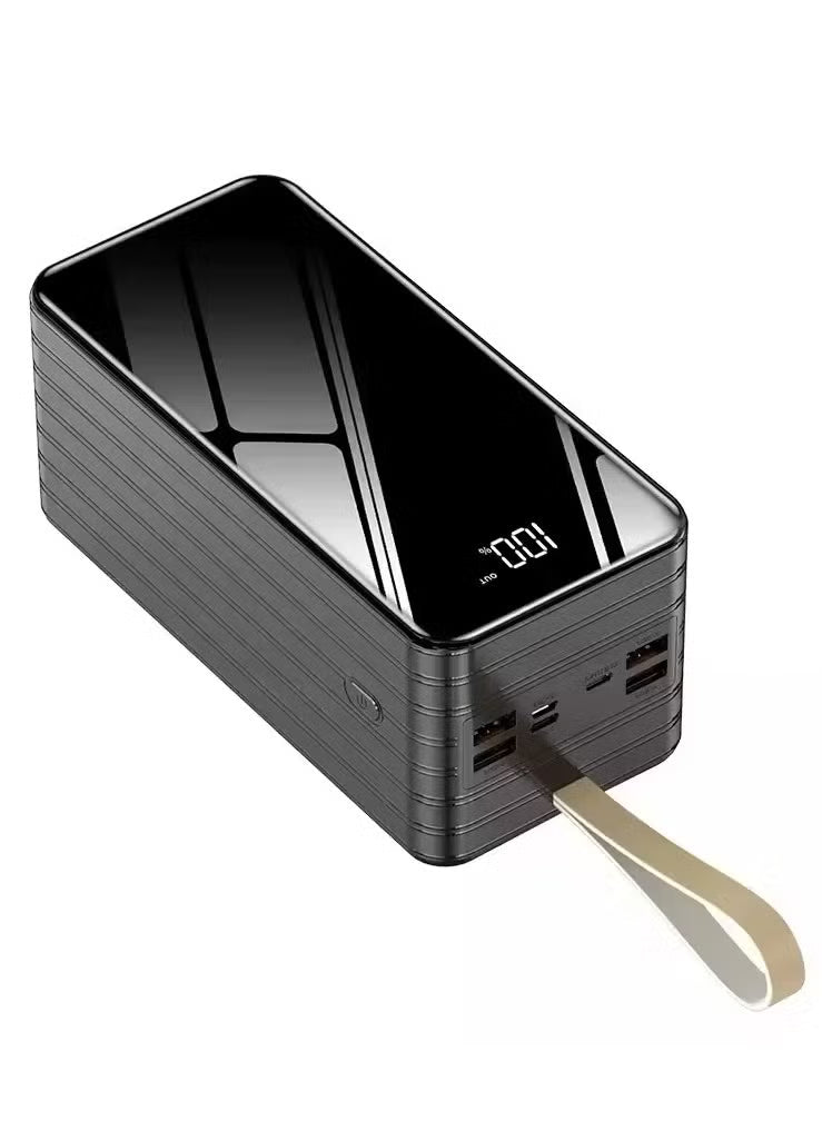 80000mAh - 120000mAh Power Bank with LED Display – Built-in Cable & QUAD USB Ports