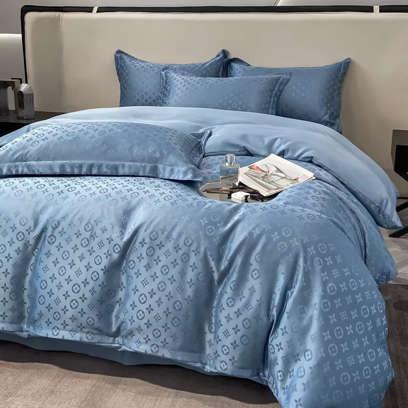 Italian Fashion 6-Piece Luxury Bedding Set –  Blue