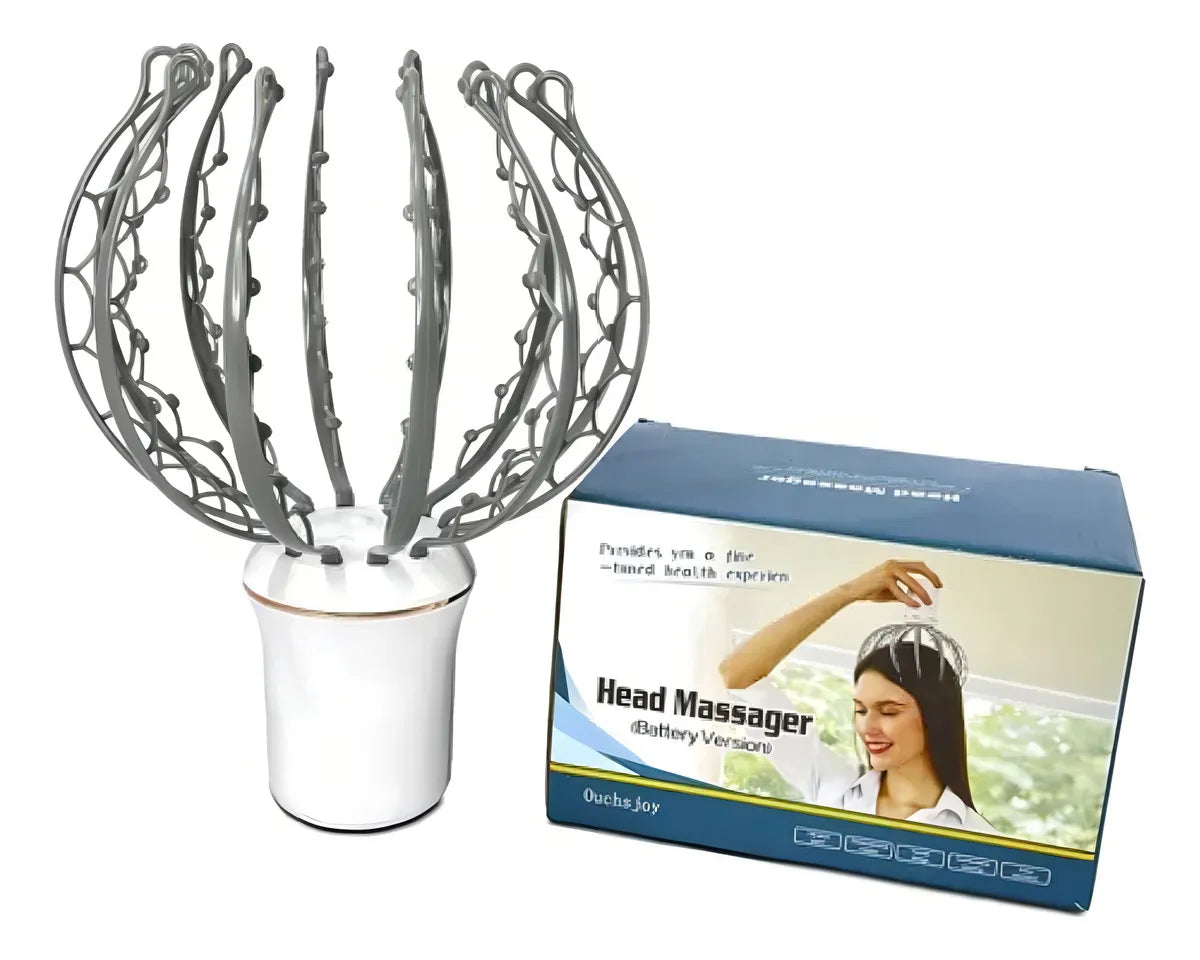 Electric Scalp Massager – 8 Vibrating Contacts | 3 Modes | 360° Head Massage