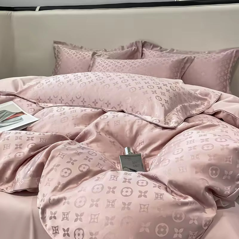 Italian Fashion 6-Piece Luxury Bedding Set – Pink
