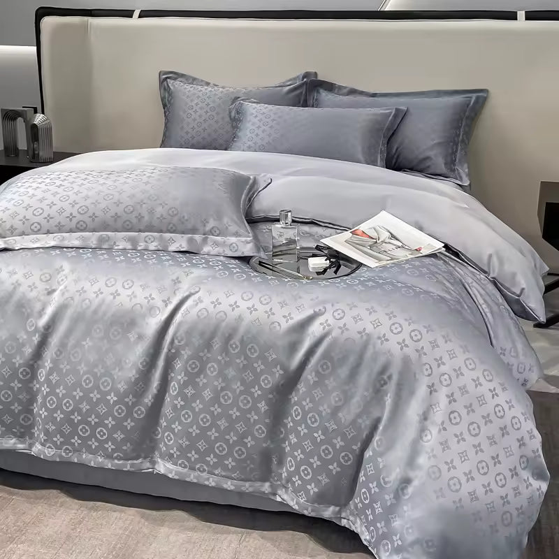 Italian Fashion 6-Piece Luxury Bedding Set – Grey