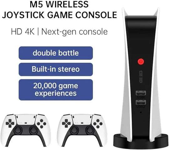 M5 Game Console 2.4GHz Wireless Controller, 4K HD, 15000+ Retro Games