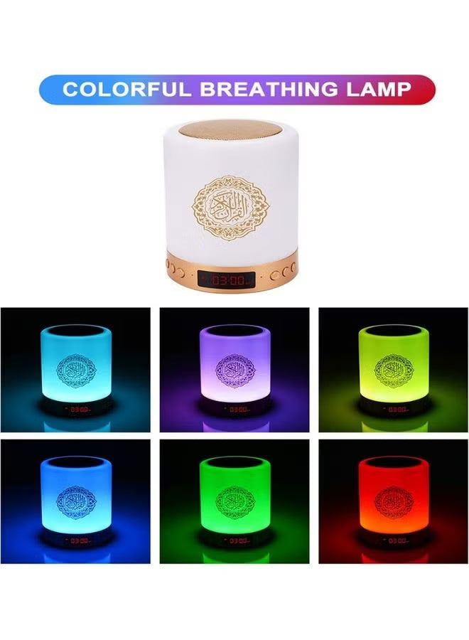 Portable Quran Touch Speaker with Bluetooth & LED Lamp – Colorful Multicolor Light, App Control & Wireless Audio
