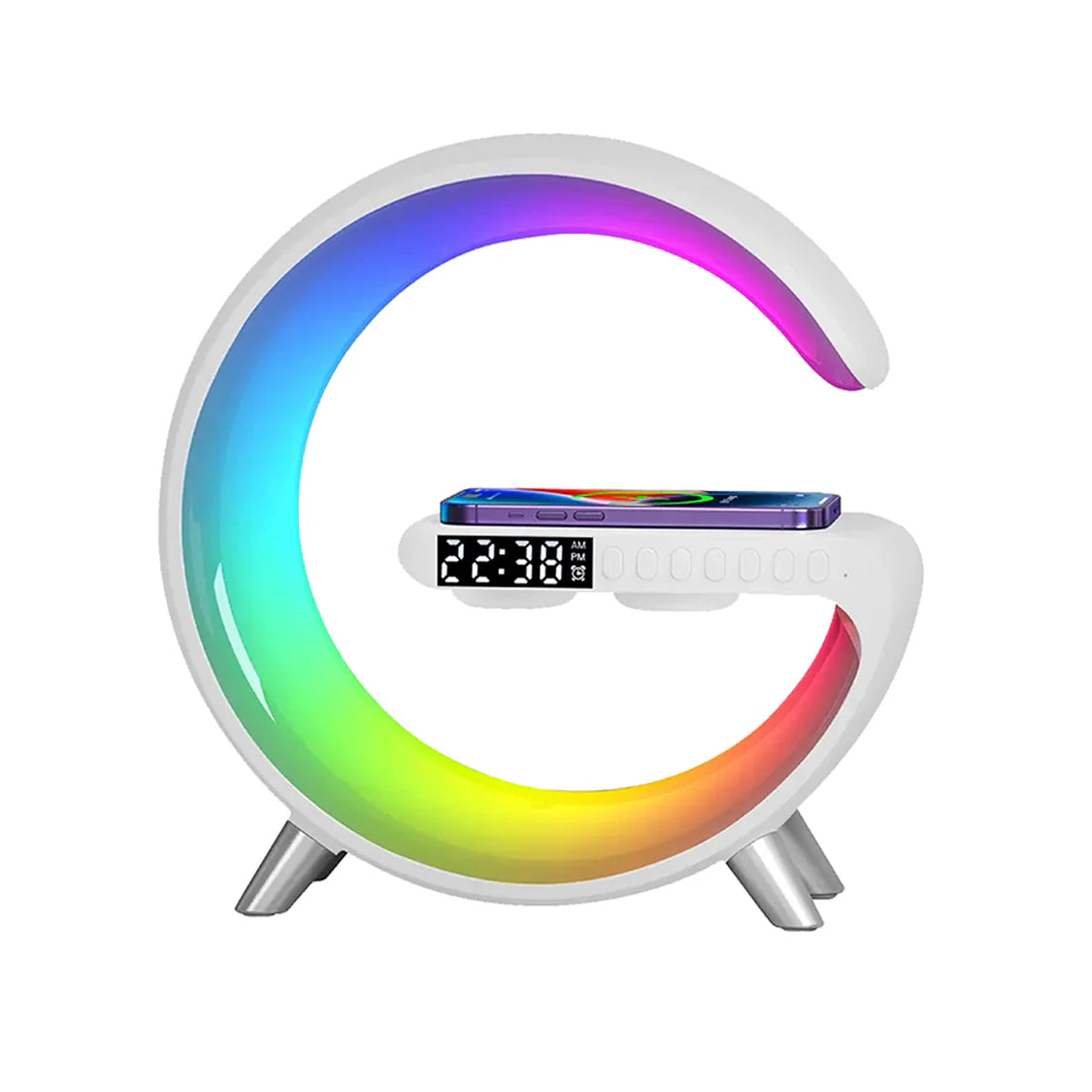3-in-1 Smart Table Lamp – Wireless Charger, Bluetooth Speaker & Alarm Clock