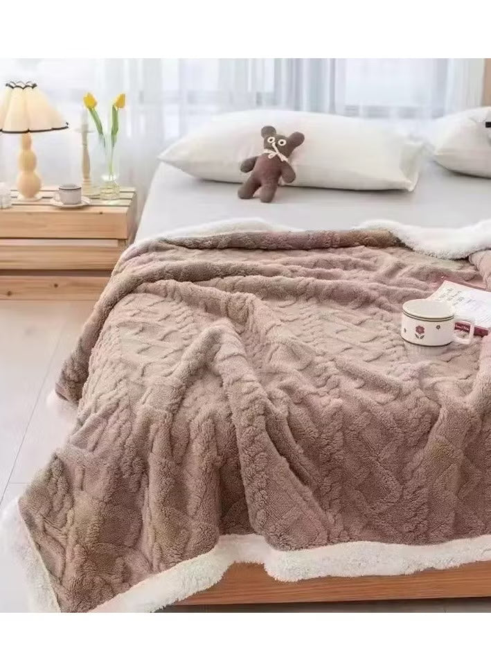 Double-Layer Ultra-Soft Blanket – Brown