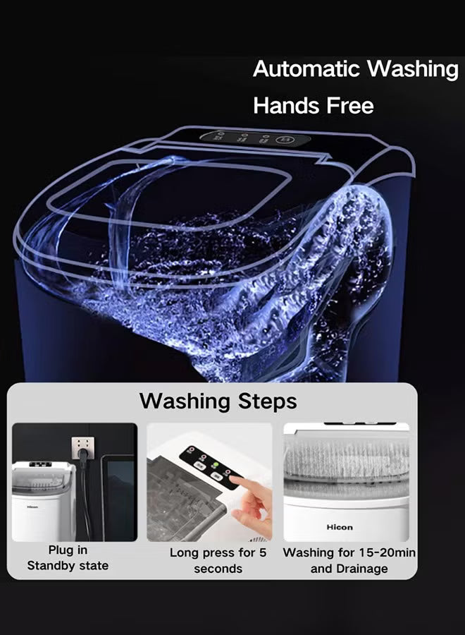 Automatic Ice Maker 15 kg/24 h – Round Bullet Ice, 6–13 min Cycle, 1.3 L Water Tank, LED Display