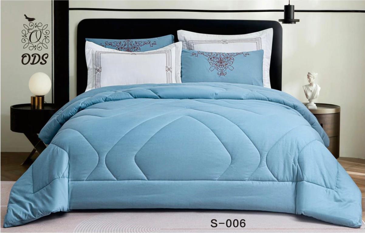 Luxury Comforter Set – 6PCS | SKY BLUE | 100% Premium Cotton Fabric