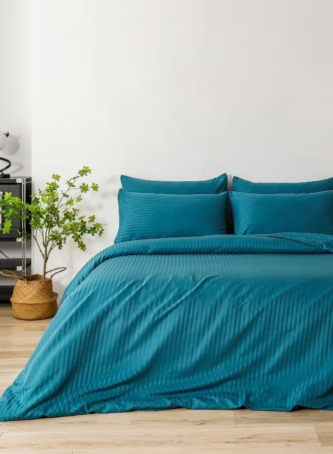 Premium King Size 6-Piece Bedding Set - Blue Stone