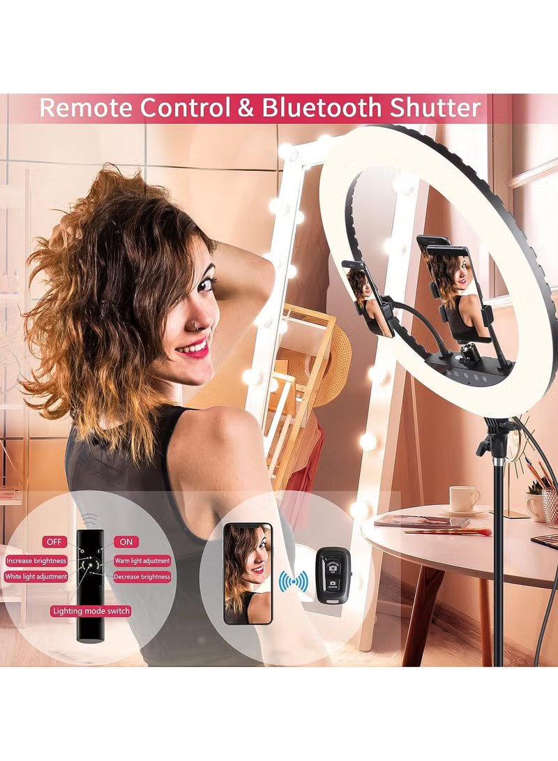 Professional LED Ring Light 21” RL-21 with Remote Control, Tripod & Triple Phone Holder – Perfect Lighting for Photo, Video & Live Streaming