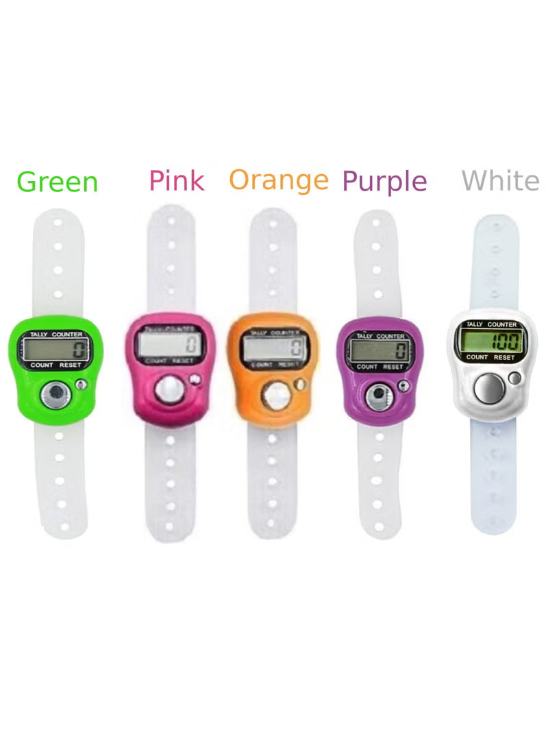 5 Pcs Electronic Tasbeeh Counter Tally |Multicolor| Counter Finger Digital Tasbeeh Counter