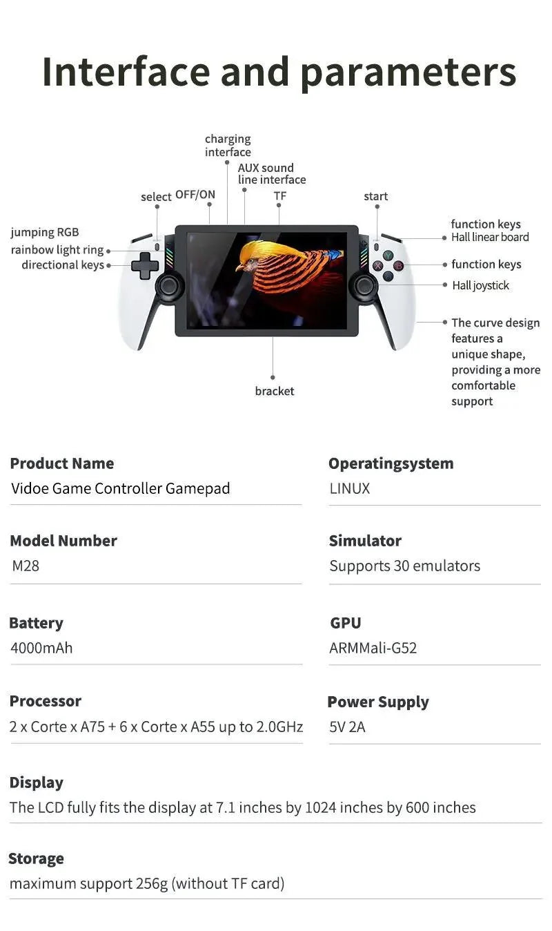 M28 Retro Handheld Game Console – Classic Portable Gaming with Pre-Loaded Games