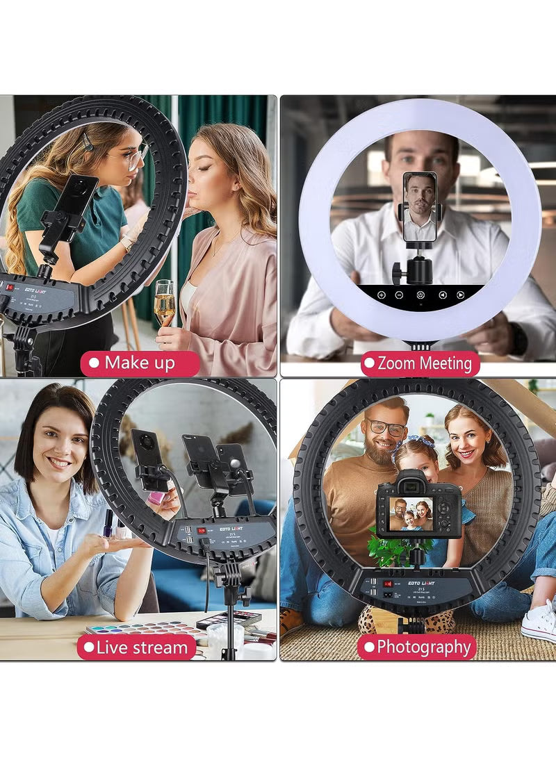 Professional LED Ring Light 21” RL-21 with Remote Control, Tripod & Triple Phone Holder – Perfect Lighting for Photo, Video & Live Streaming