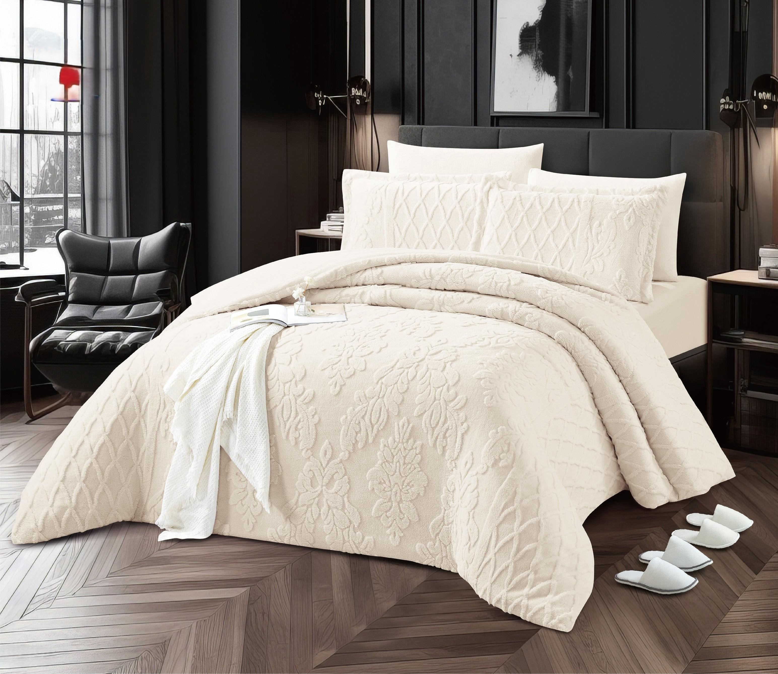 Elegant Collection 10-Piece Super King Bedding Set – Ivory