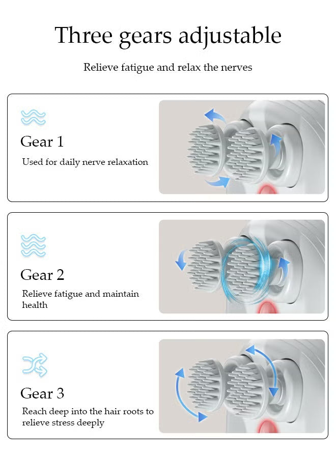 Electric Scalp Massager With 96 Kneading Nodes - Rechargeable