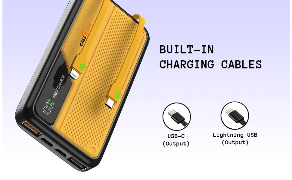 10,000mAh Power Bank – 23W PD 3.0 Fast Charging (Yellow)