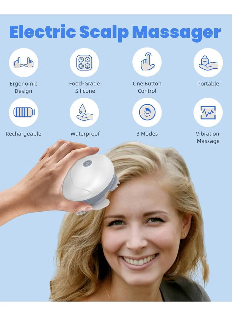 Electric Scalp Massager With 96 Kneading Nodes - Rechargeable