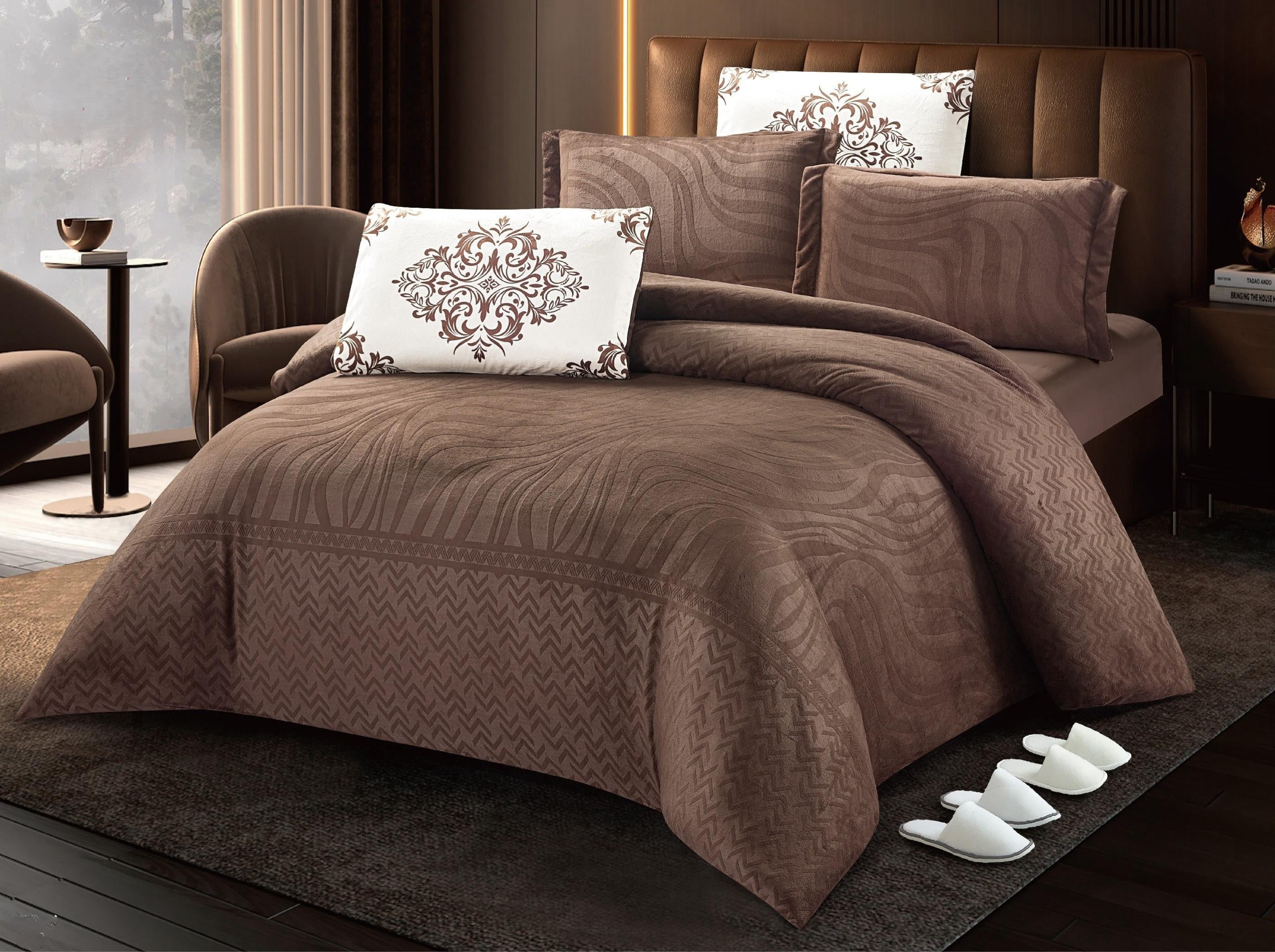 Royal Comfort 10-Piece Super King Bedding Set - Brown