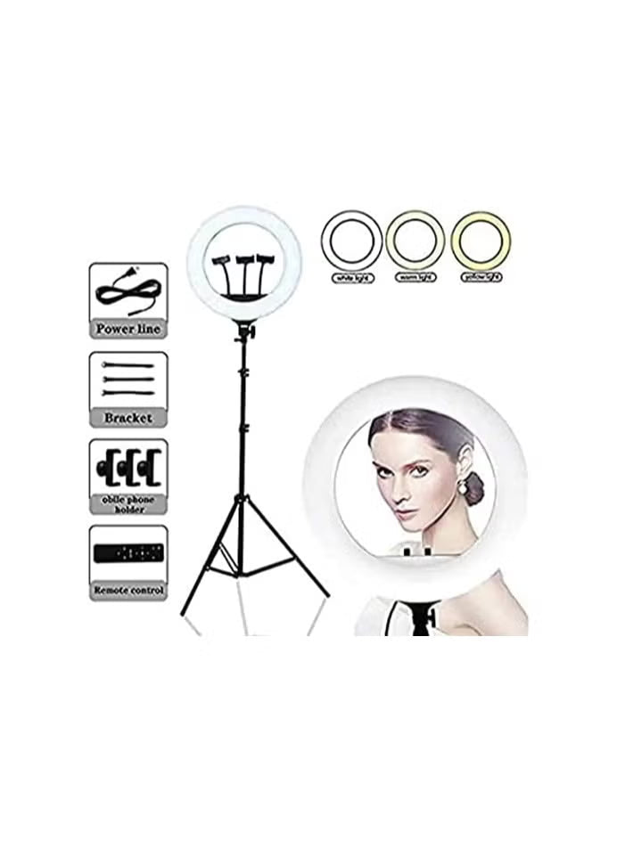 Professional LED Ring Light 21” RL-21 with Remote Control, Tripod & Triple Phone Holder – Perfect Lighting for Photo, Video & Live Streaming