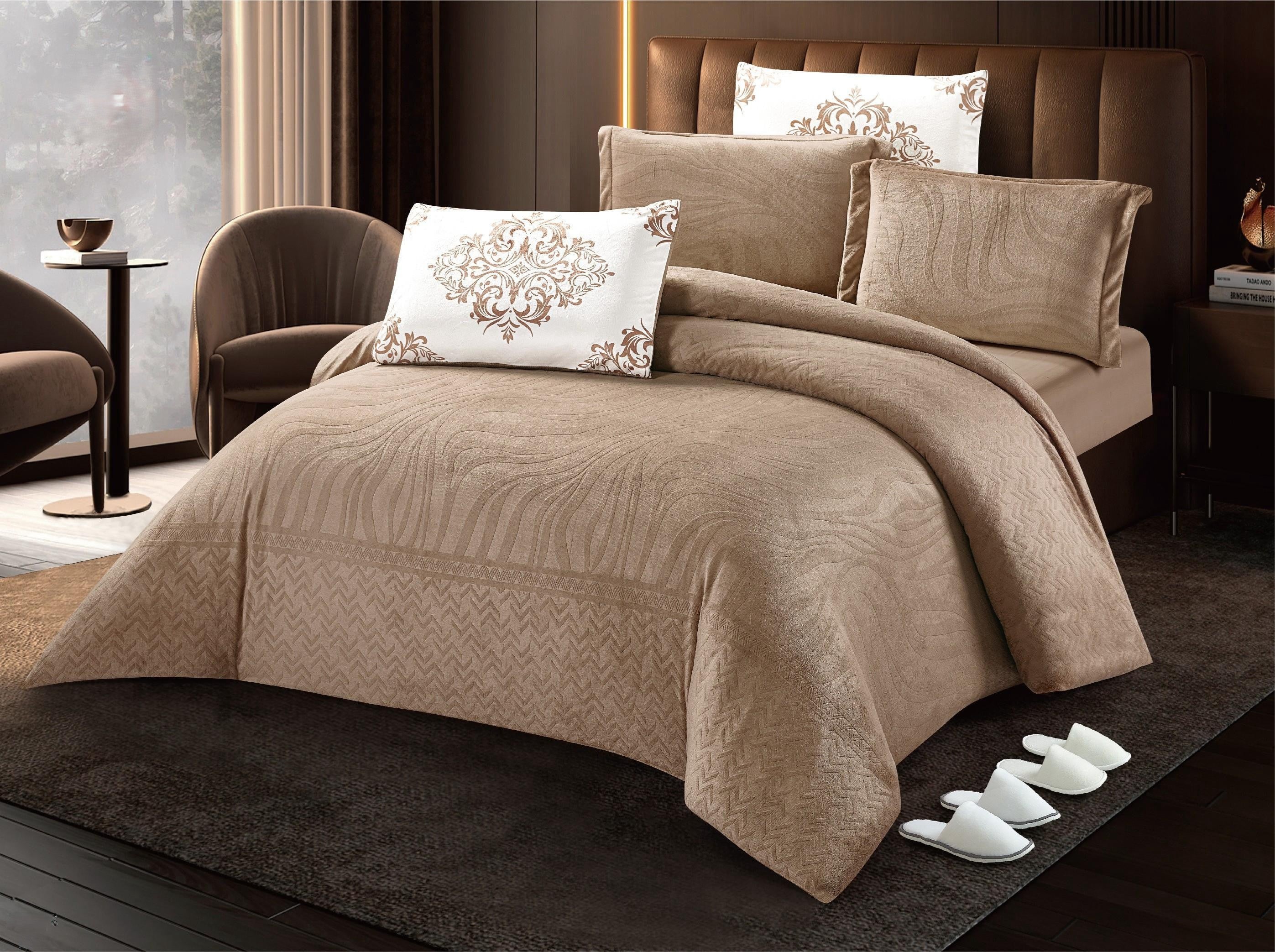 Royal Comfort 10-Piece Super King Bedding Set - Beige